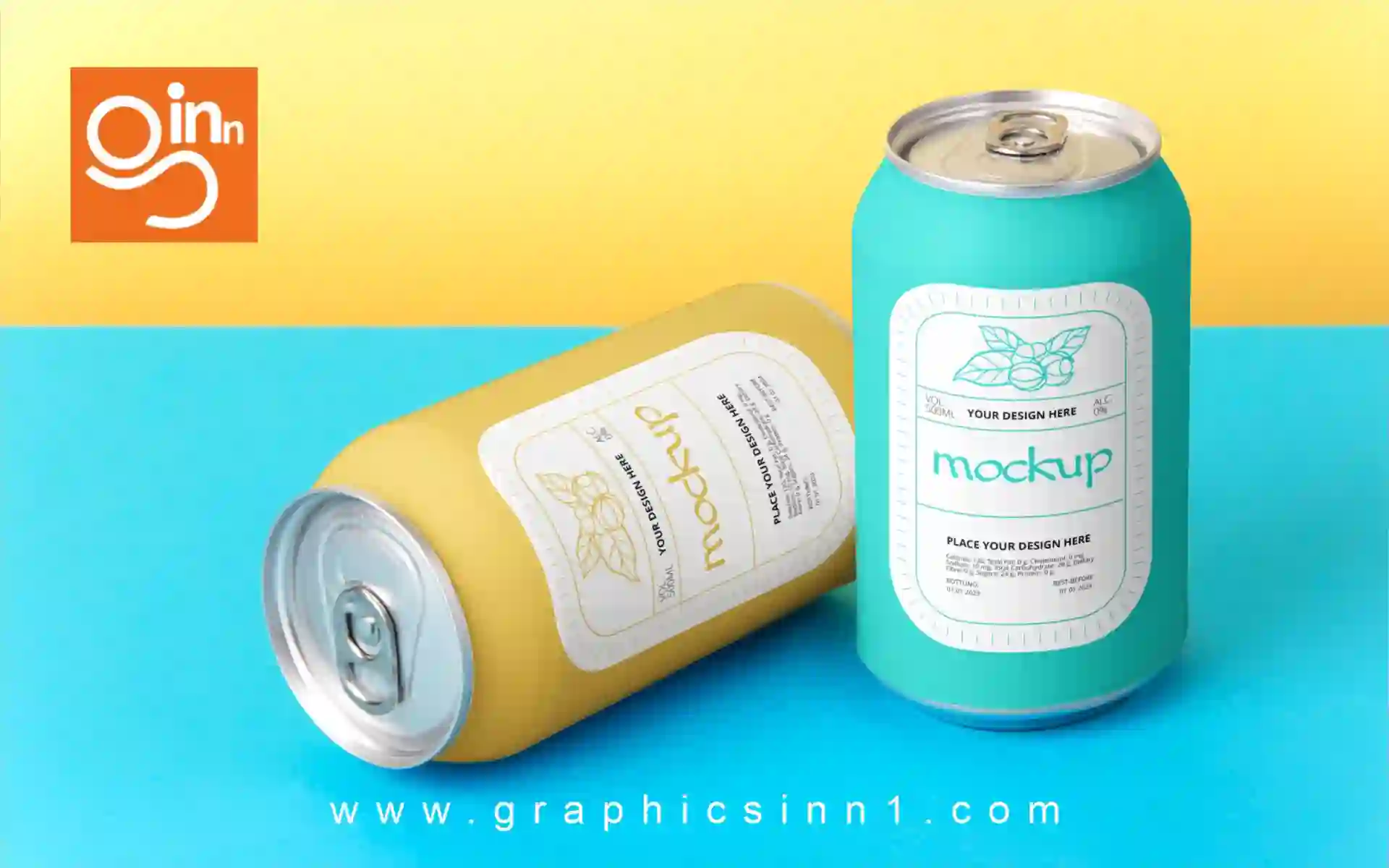 Drink Cans Arrangement Mockup 1 Drink Cans Arrangement Mockup