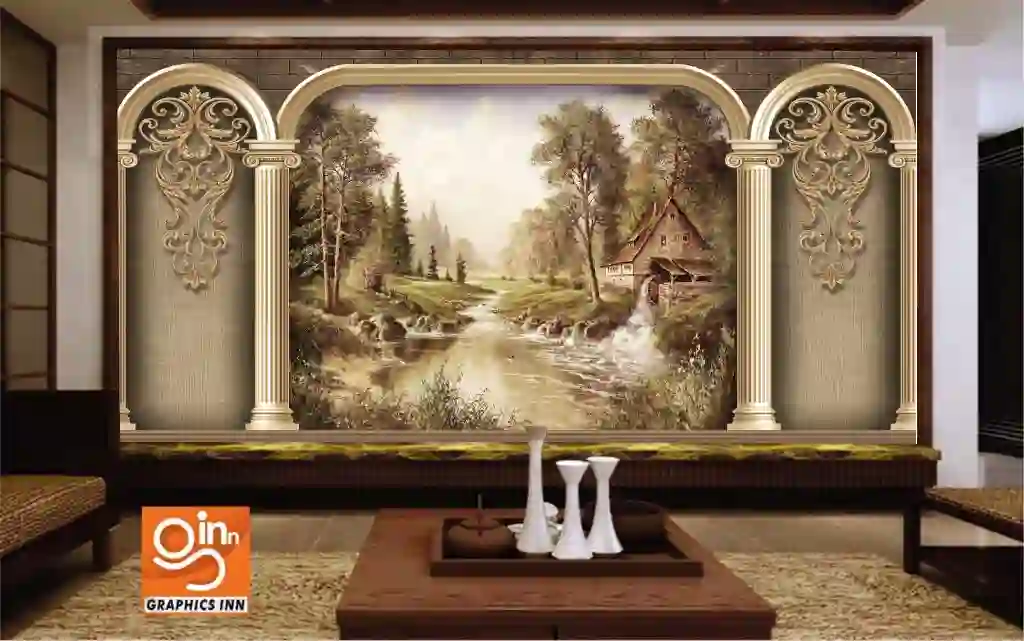 Mural European Style Roman Pillar Wall Picture 3D Wallpaper 1 Mural European Style Roman Pillar Wall Picture 3D Wallpaper