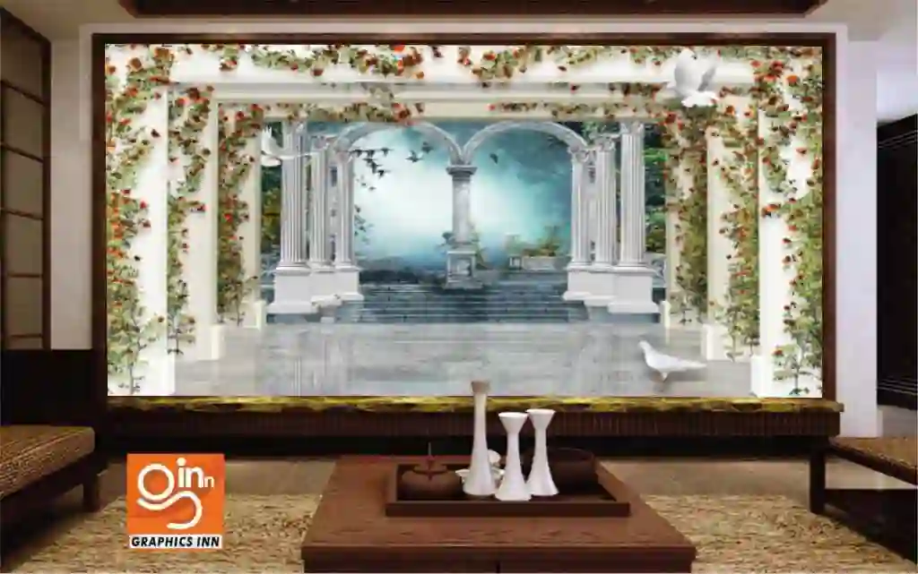 3d wallpaper landscape view of the entrance to the palace 1 Graphics inn img 9