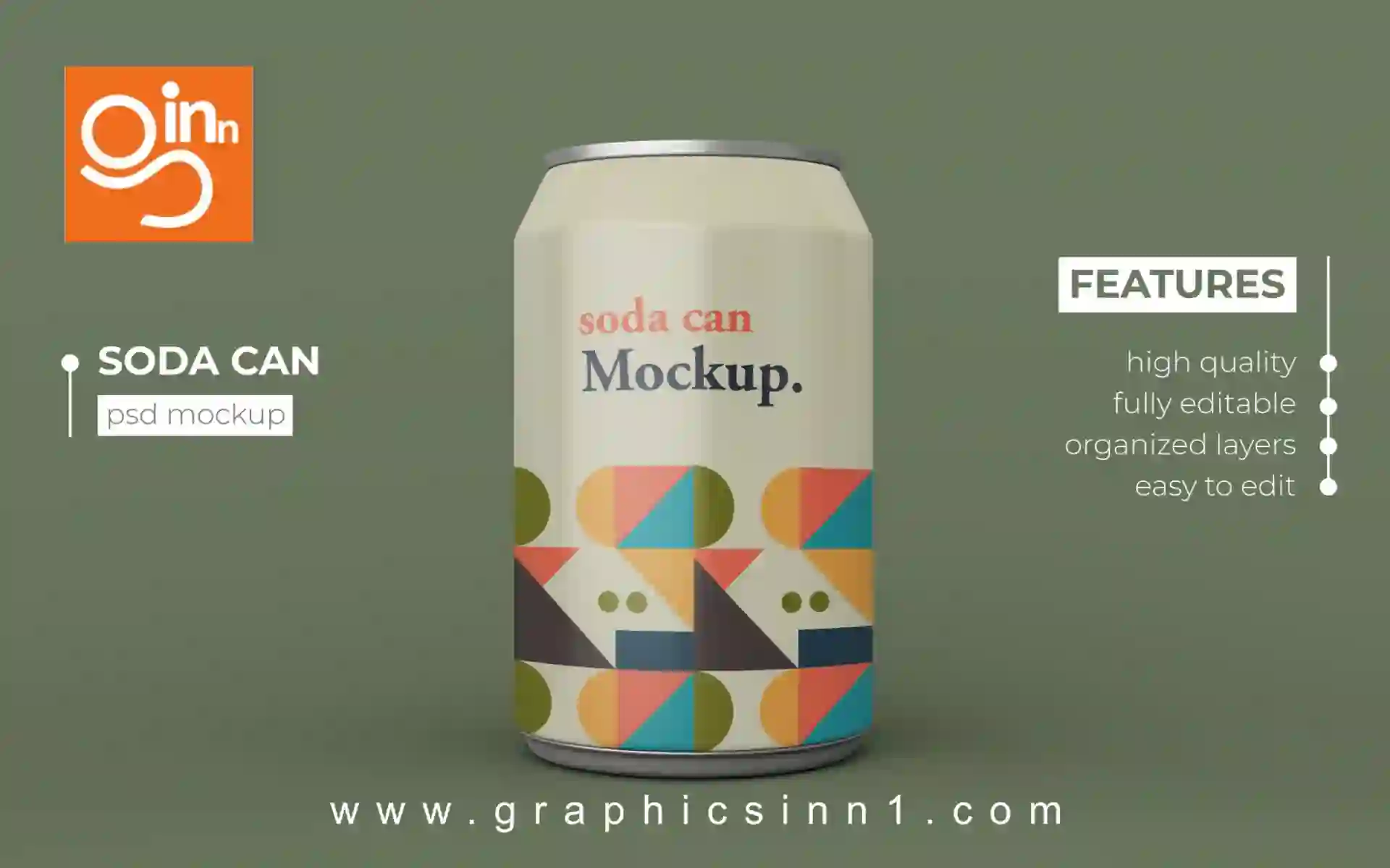 Modern Soda Aluminum Drink Royality Free Can Mockup 1 Modern Soda Aluminum Drink Royality Free Can Mockup