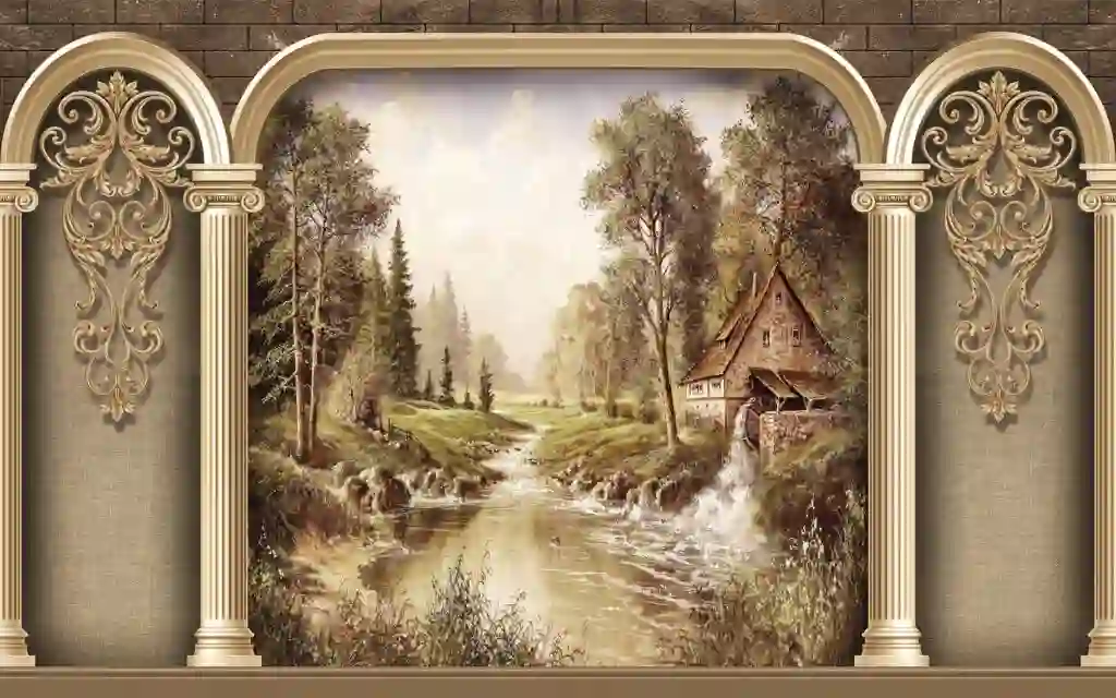 Mural European Style Roman Pillar Wall Picture 3D Wallpaper 2 Mural European Style Roman Pillar Wall Picture 3D Wallpaper