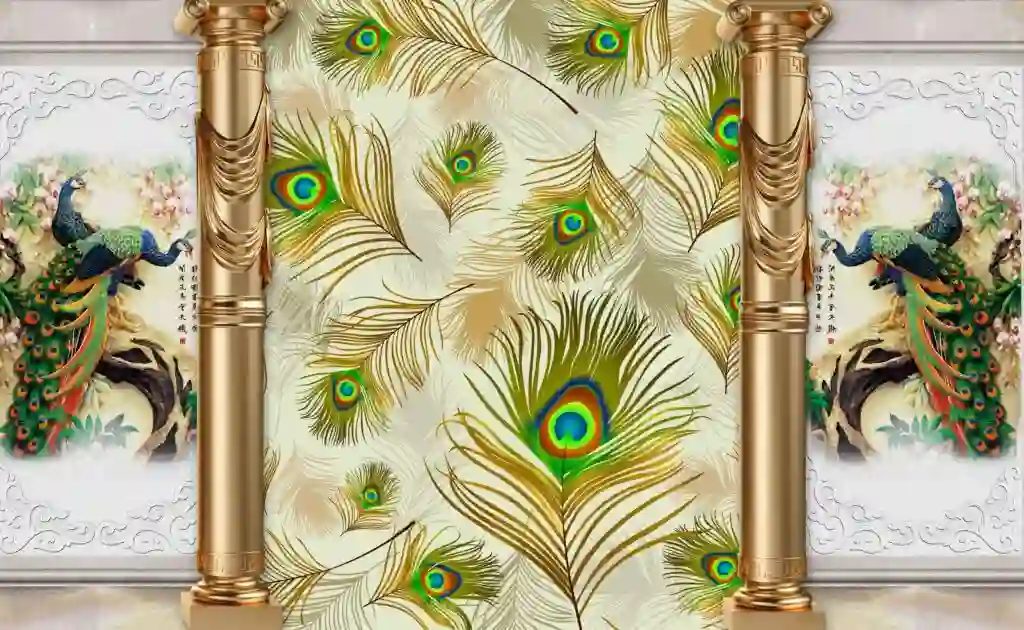 Peacock Feather Seamless Pattern - Birds Plumage 2 Peacock Feather Seamless Pattern - Birds Plumage