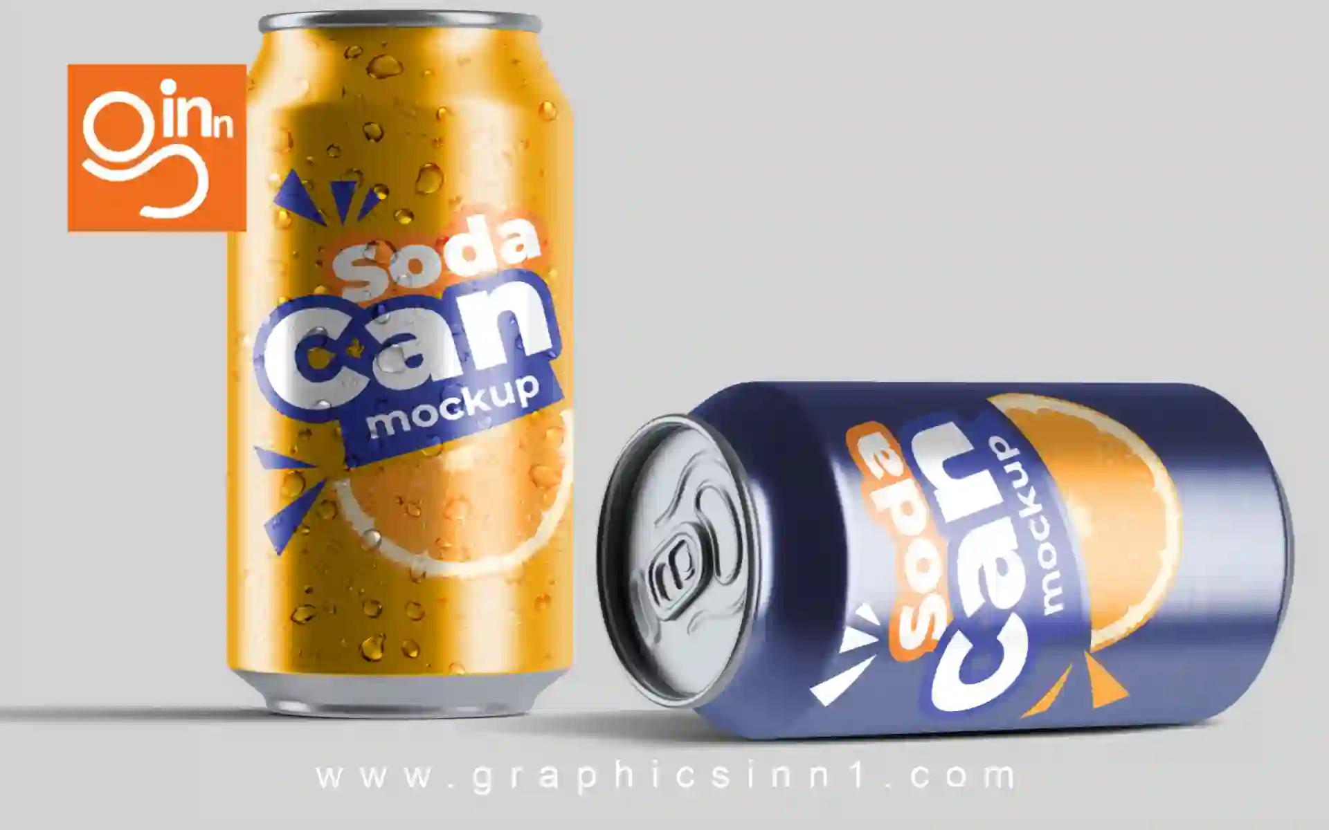 Realistic Front View Soda Cans Mockup 1 Realistic Front View Soda Cans Mockup