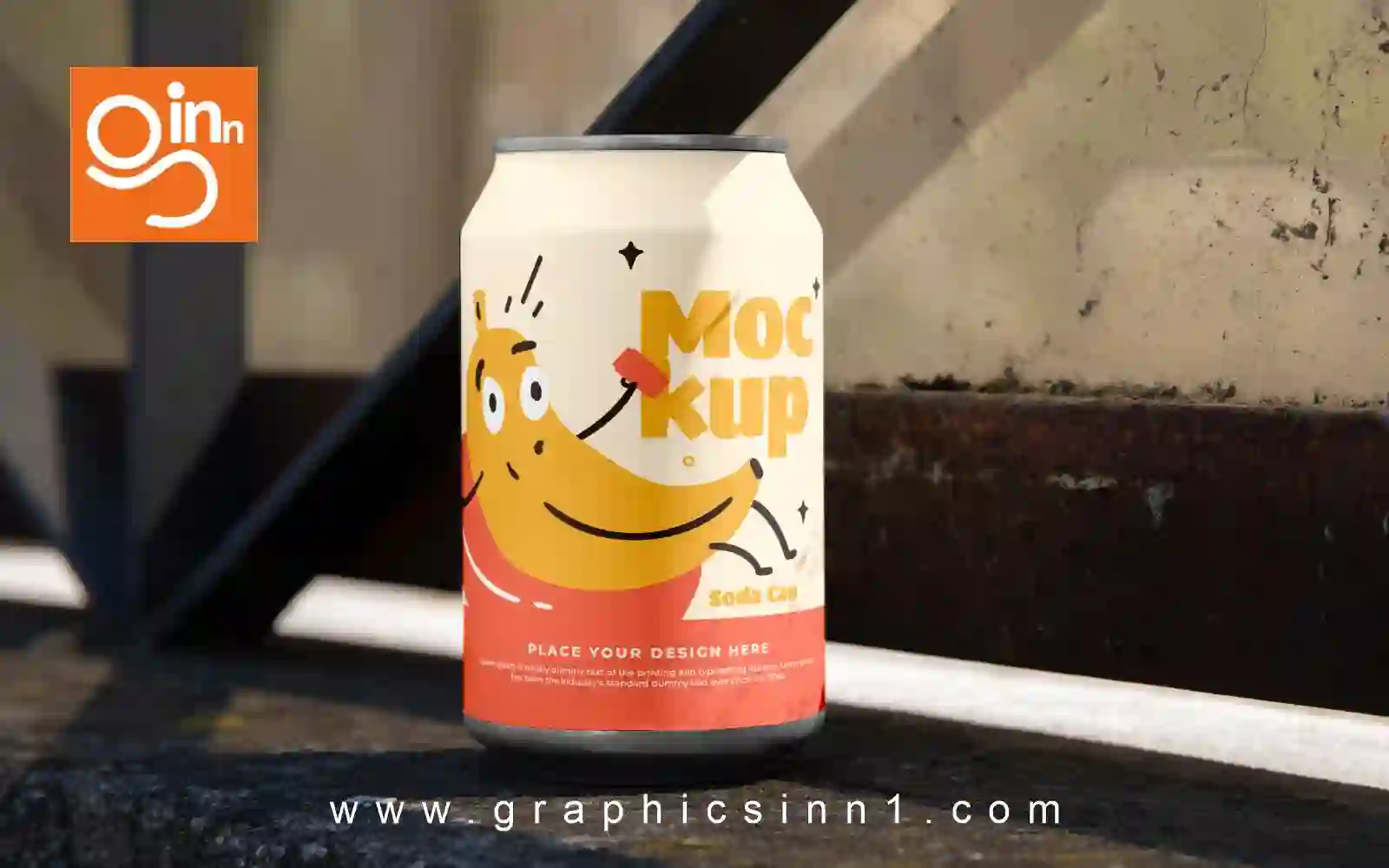 Soda Can Mockup Street Grunge Style 1 Soda Can Mockup Street Grunge Style