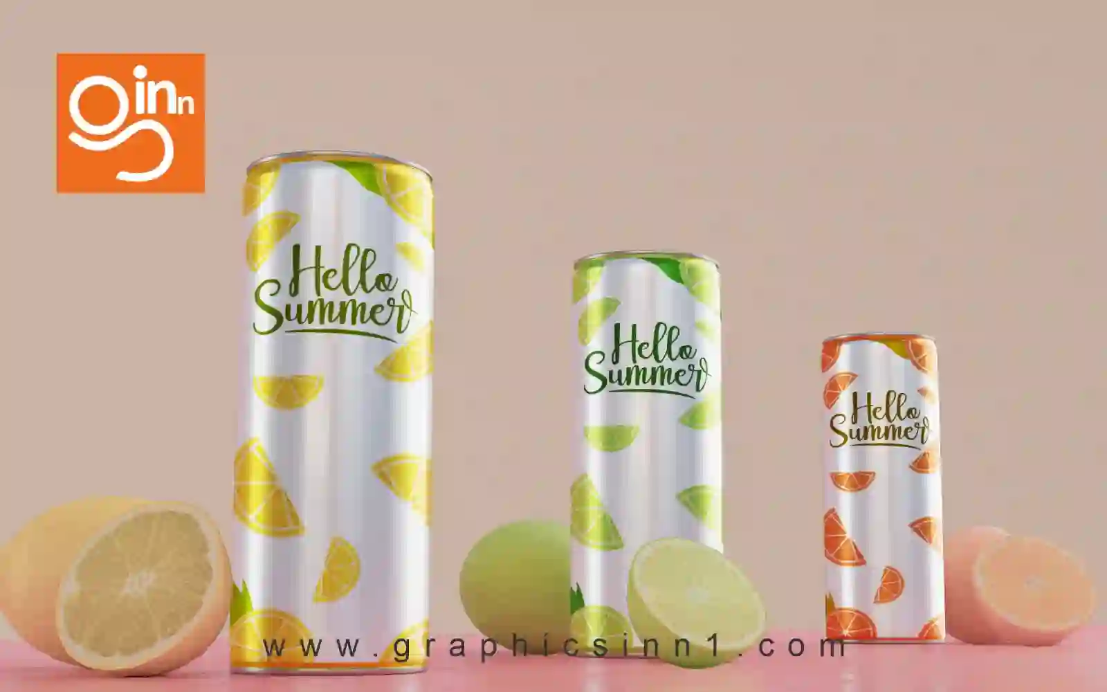 Soda Cans Mockup Table with Pink Background 1 Soda Cans Mockup Table with Pink Background