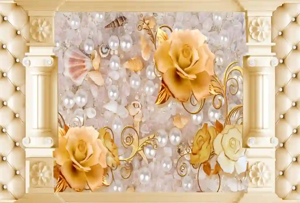 Three-dimensional roses and capotena with a wonderful background 2 Three-dimensional roses and capotena with a wonderful background.