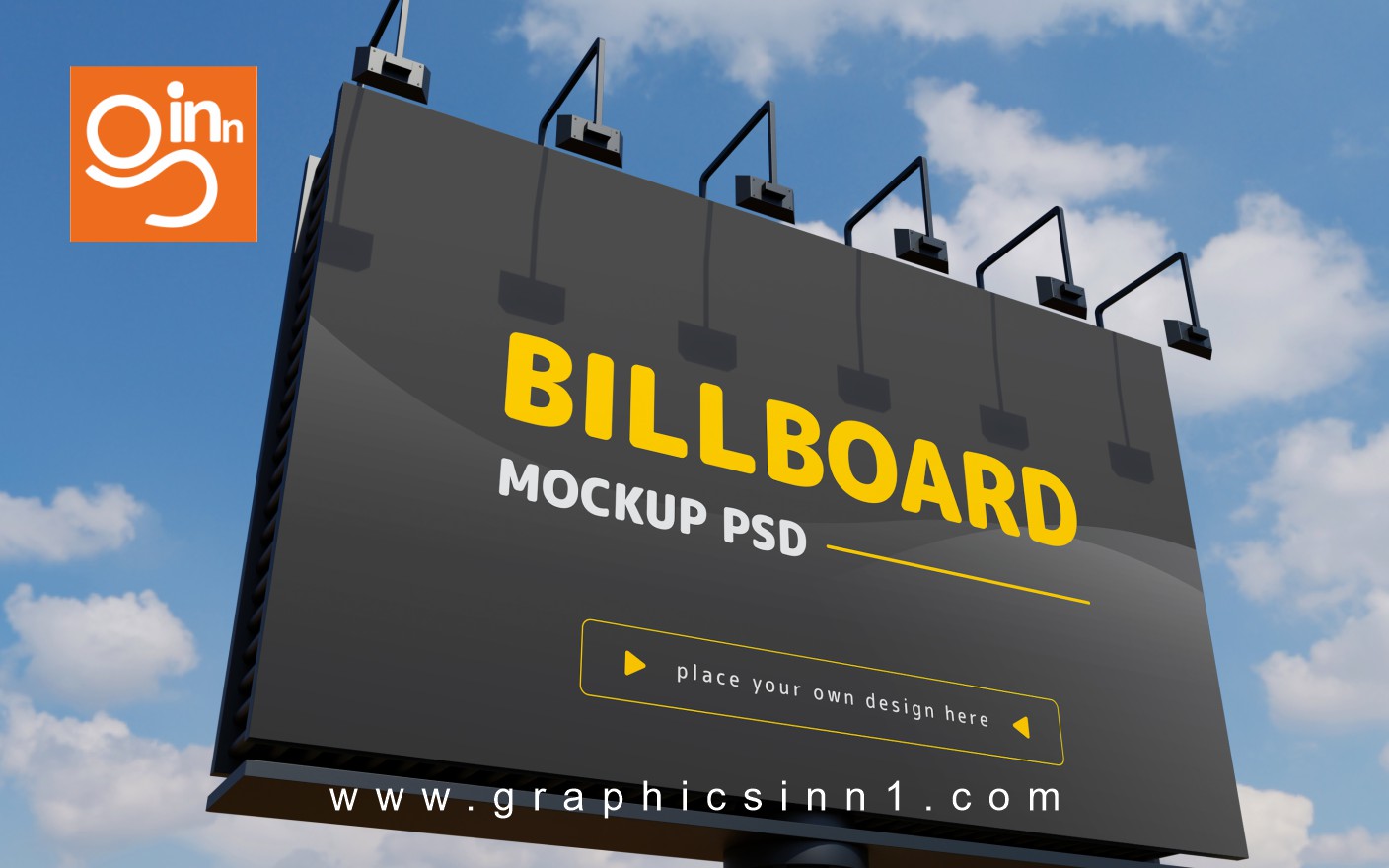 billboard mockup design against clouds design against clouds