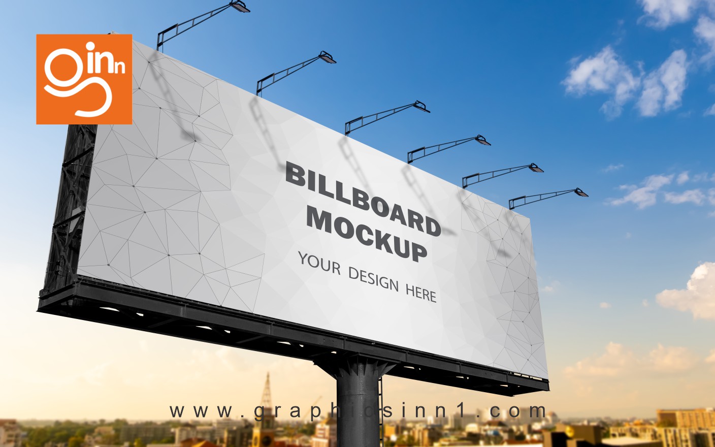 billboard mockup displayed against sky