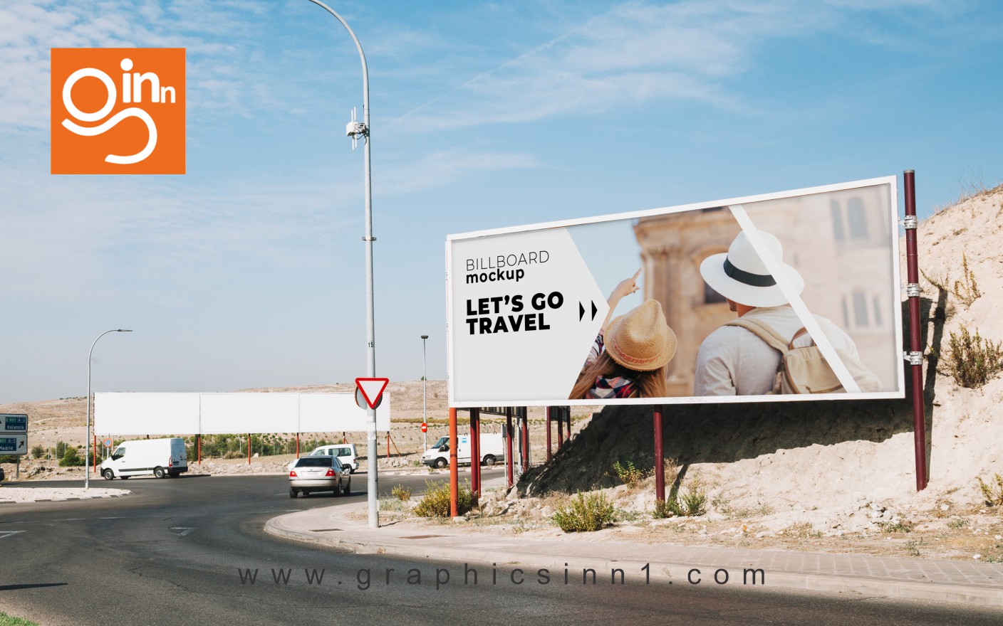 billboard mockup road