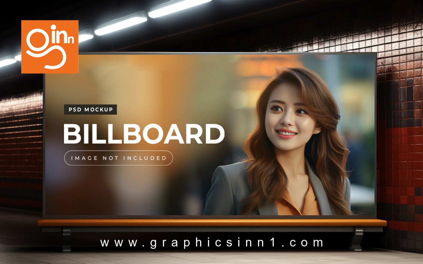 billboard underground subway wall mockup