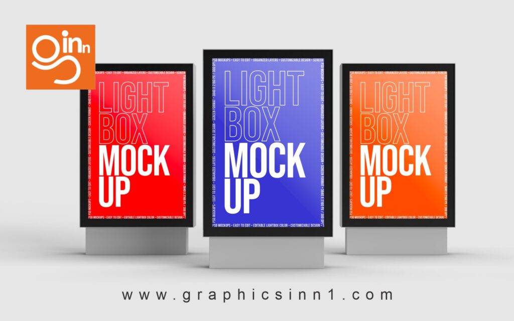 lightbox mockup design isolated