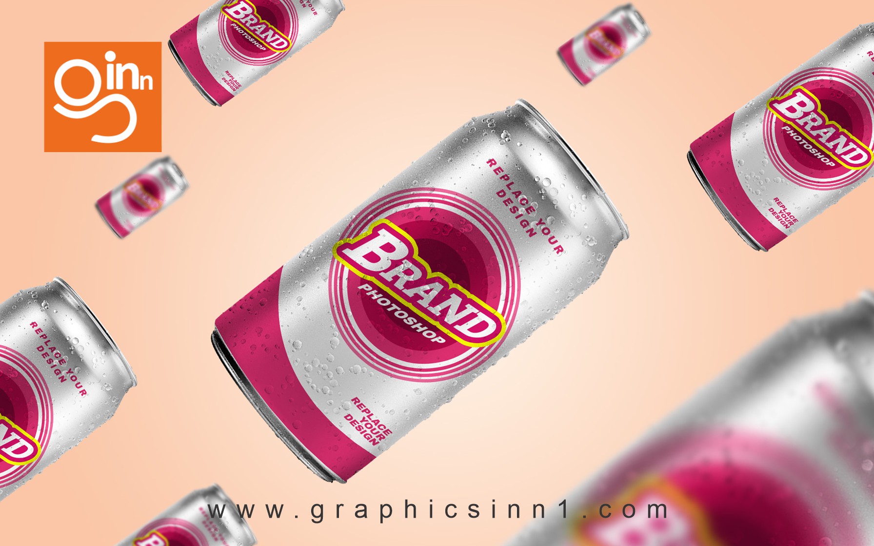 metallic can fly advertising mockup