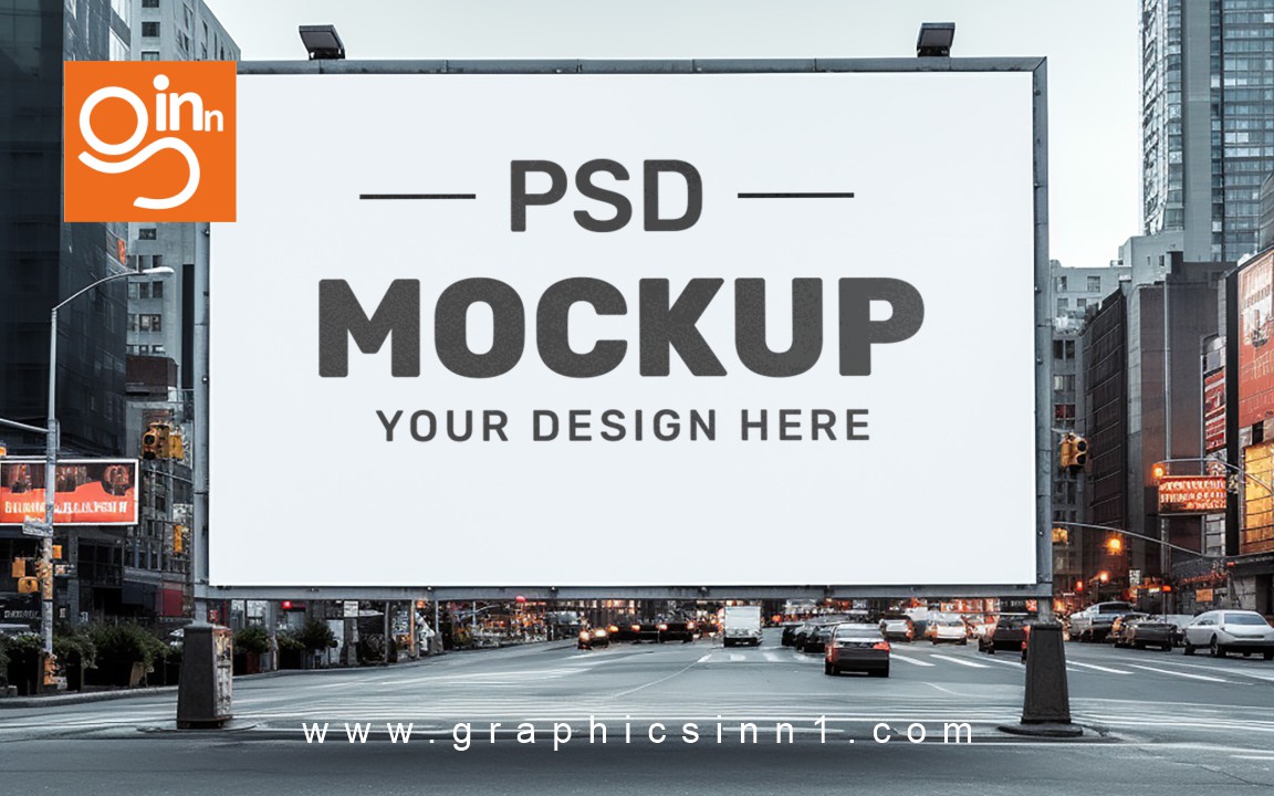 psd mockup billboard megatron street