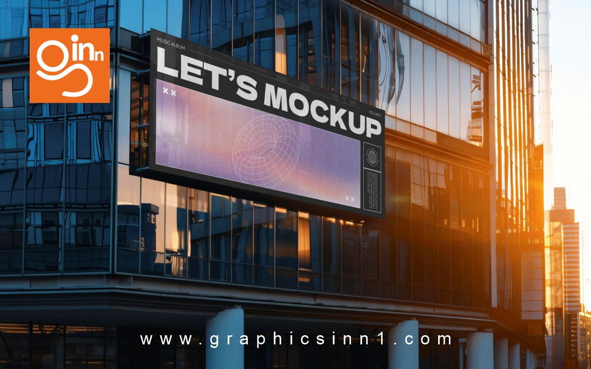 sign mockup glass building