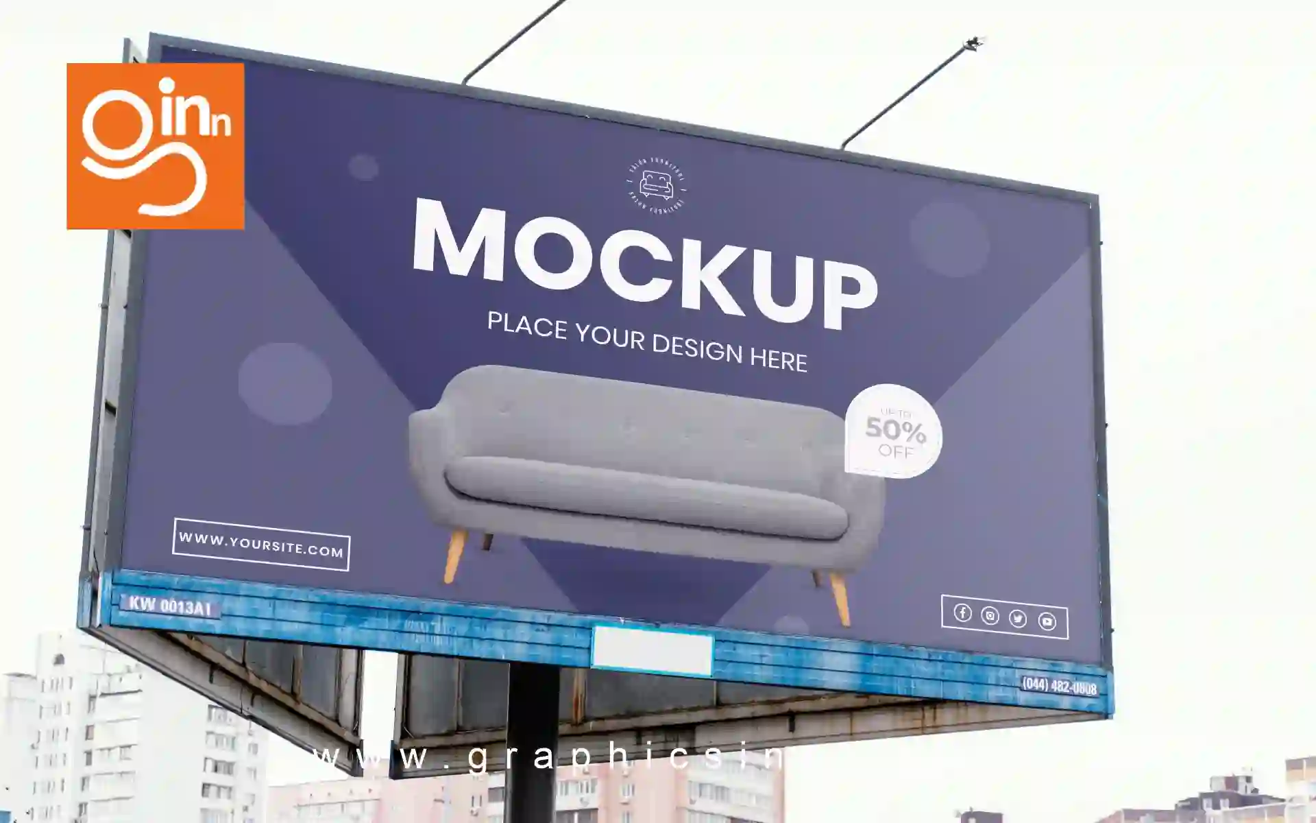 Home 23 street billboard display mock up outdoors