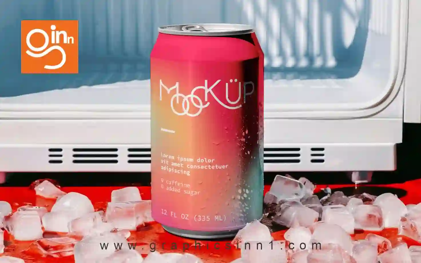 Tin Can Mockup Design with Ice Cubes 1 Tin Can Mockup Design with Ice Cubes