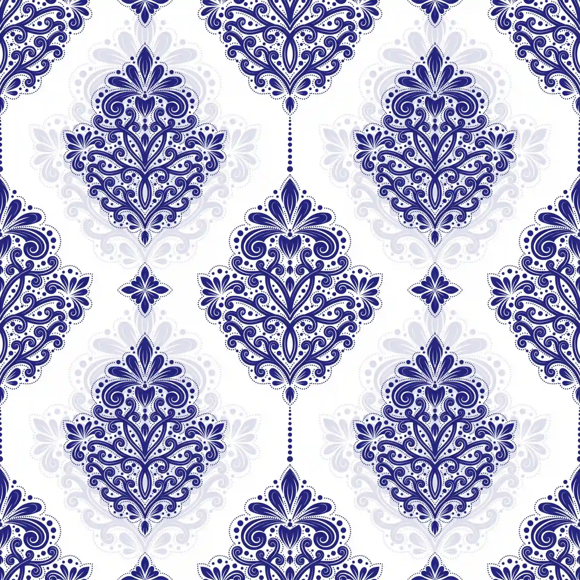 Blue and White Luxury Ornament Pattern 2 Blue and White Luxury Ornament Pattern
