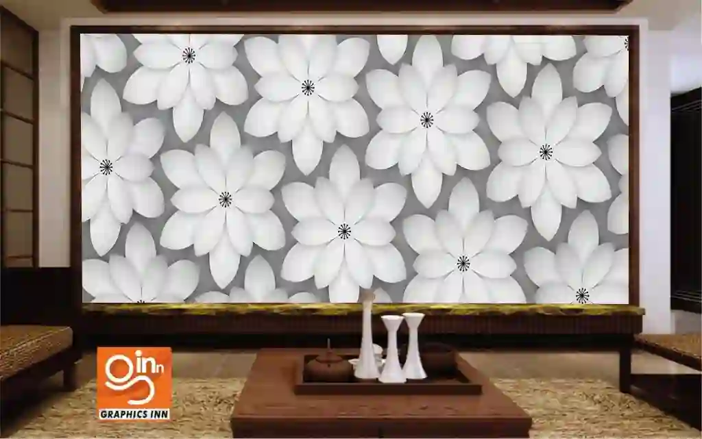 Monochrome 3D Paper Flowers Abstract Background 1 Monochrome 3D Paper Flowers Abstract Background