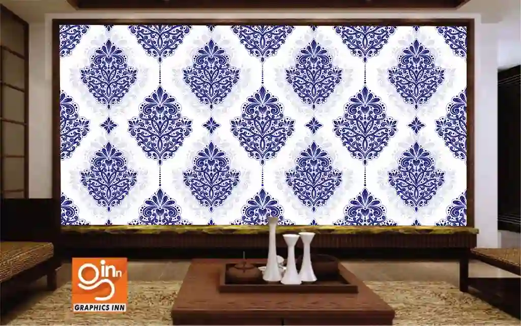 Blue and White Luxury Ornament Pattern 1 Blue and White Luxury Ornament Pattern