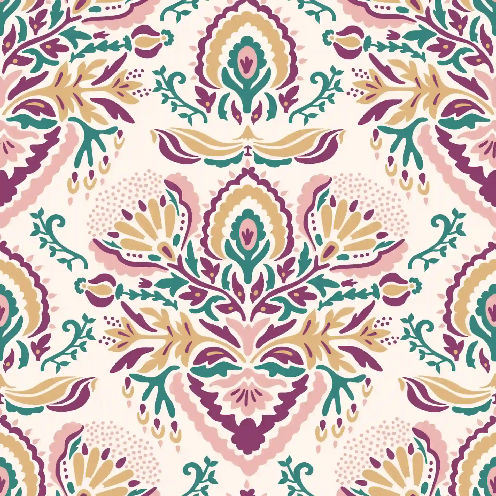 Old Indian Arabesque Damask Seamless Pattern 2 Old Indian Arabesque Damask Seamless Pattern