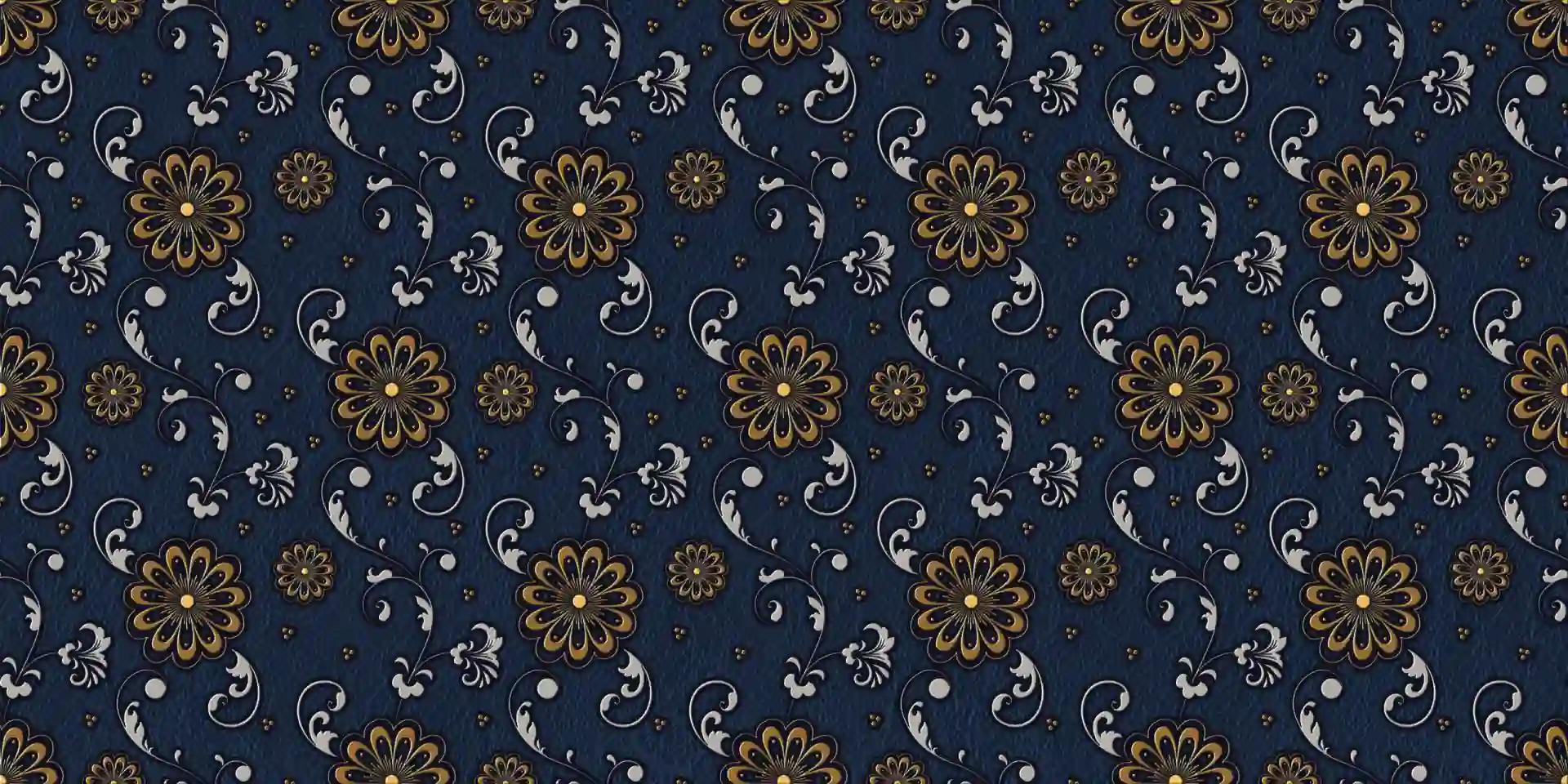 Seamless 3D Wallpaper with Golden Flowers 2 Seamless 3D Wallpaper with Golden Flowers