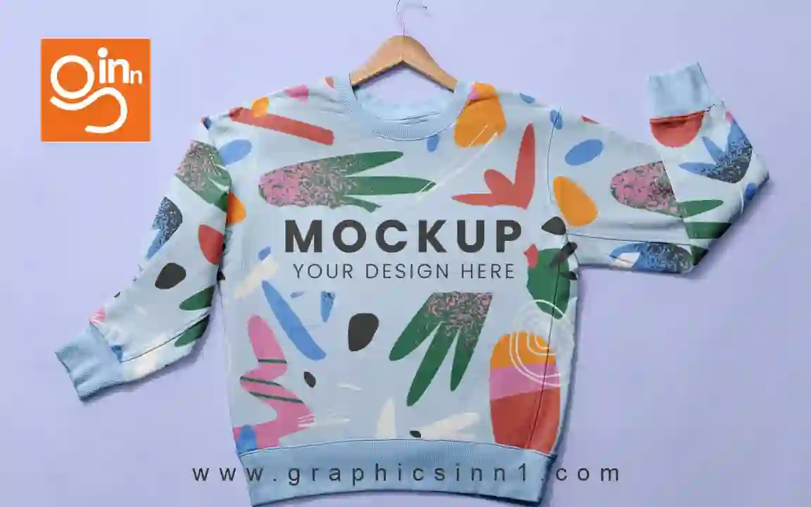 Colorful Printed Sweatshirt Mockup Design 1 Colorful Printed Sweatshirt Mockup Design