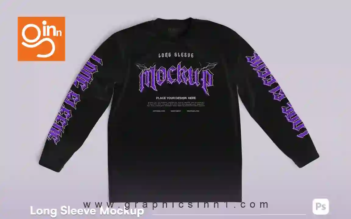 Sleeve 3d Isolated Mockup T-shirt 1 flat lay long sleeve tee 3d isolated mockup Tshirt