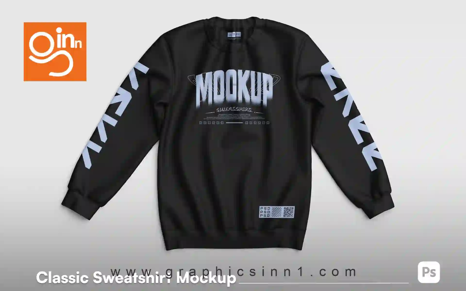 Modern Crewneck Sweatshirt Mockup 1 front view modern crewneck sweatshirt 3d isolated mockup flat lay setting