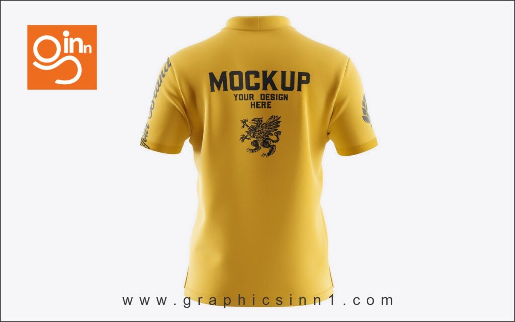 Short Sleeve Polo Shirt Mockup Front Side