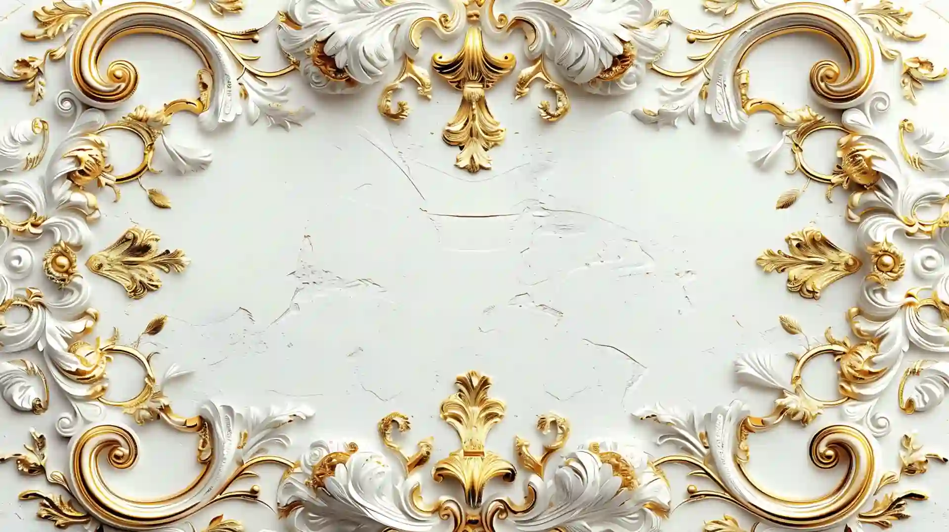White and Gold Ornate Floral Frame Design 2 White and Gold Ornate Floral Frame Design