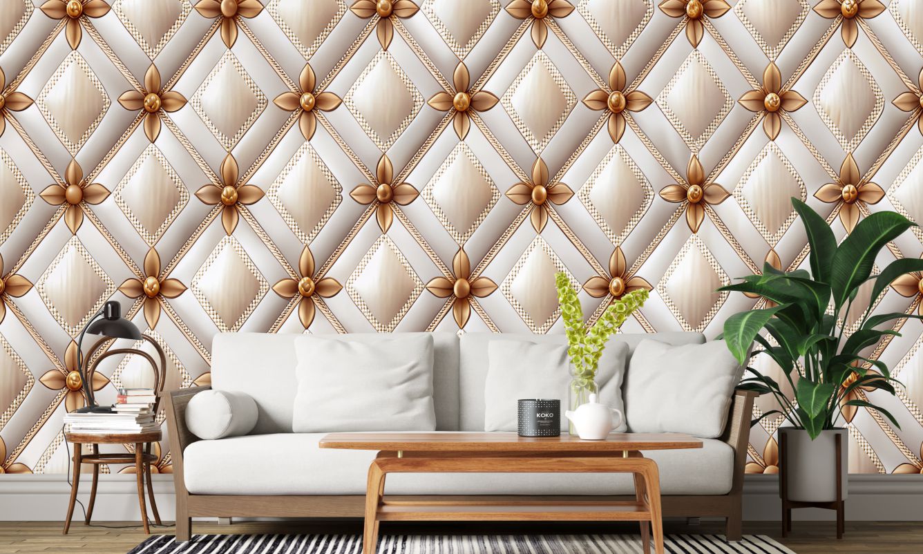 3D Leather Wallpaper Design Elevate Your Walls with Luxurious Texture 2