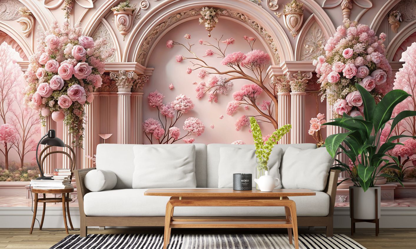 3d floral abstract wallpaper for walls