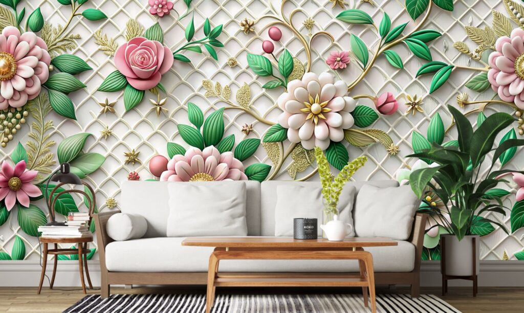 3d illustration flower background decorations 3d wallpaper