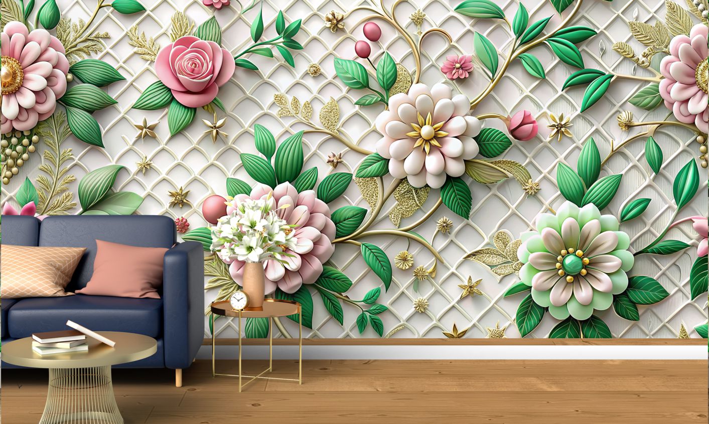 3d illustration flower background decorations 3d wallpaper