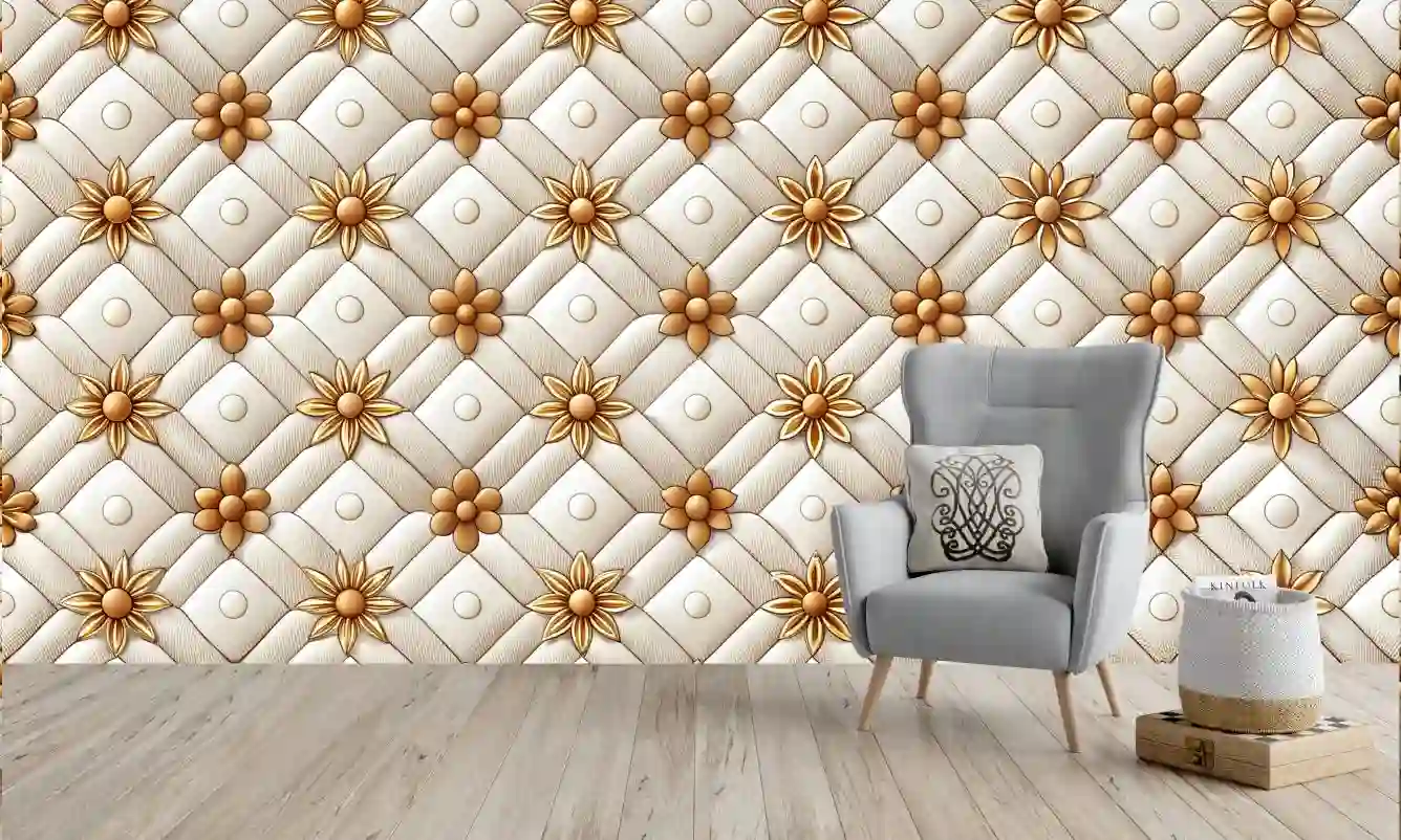 White Leather 3D Wallpaper for Living Room 2 White Leather 3D Wallpaper for Living Room free download 2