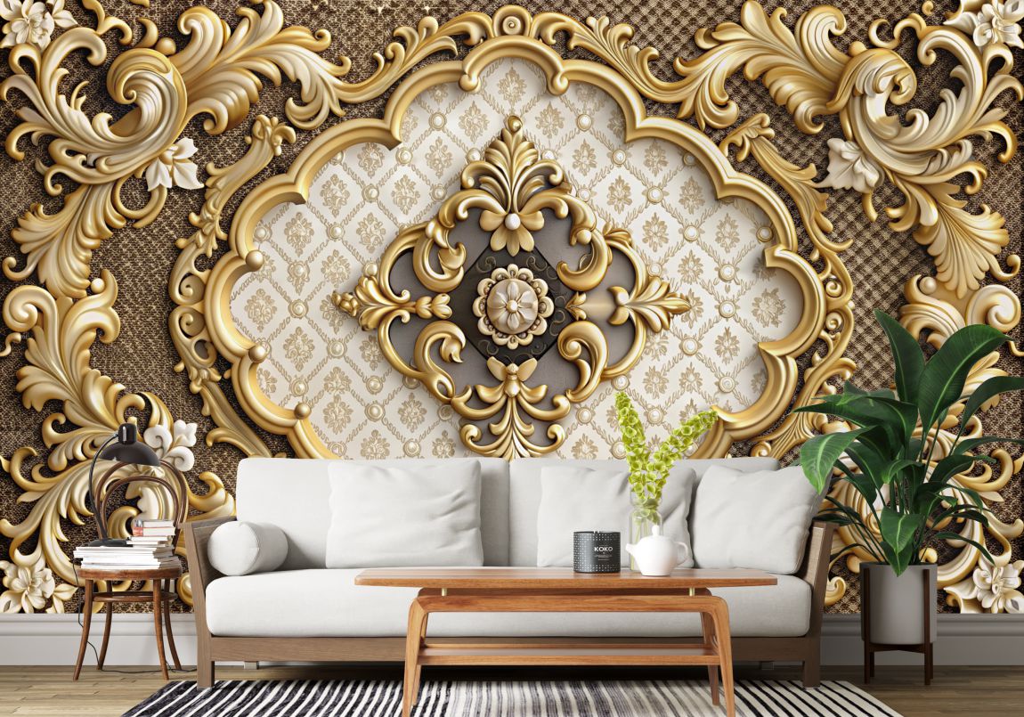 amazing 3d ceiling wallpaper classic Design illustration