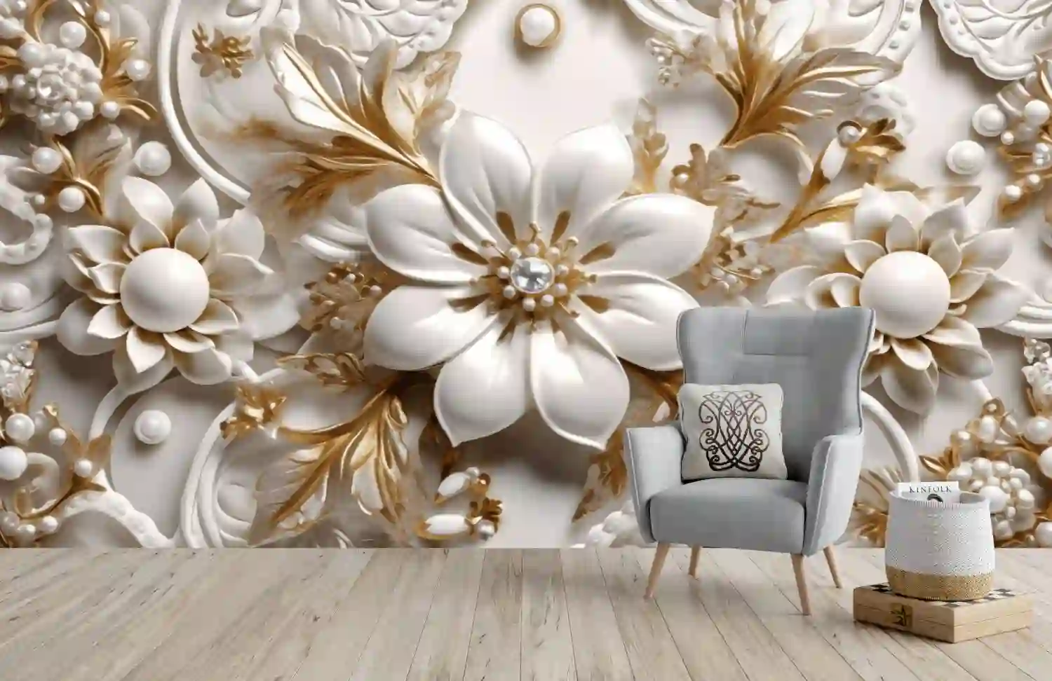 close up tile with flower Wallpaper design download