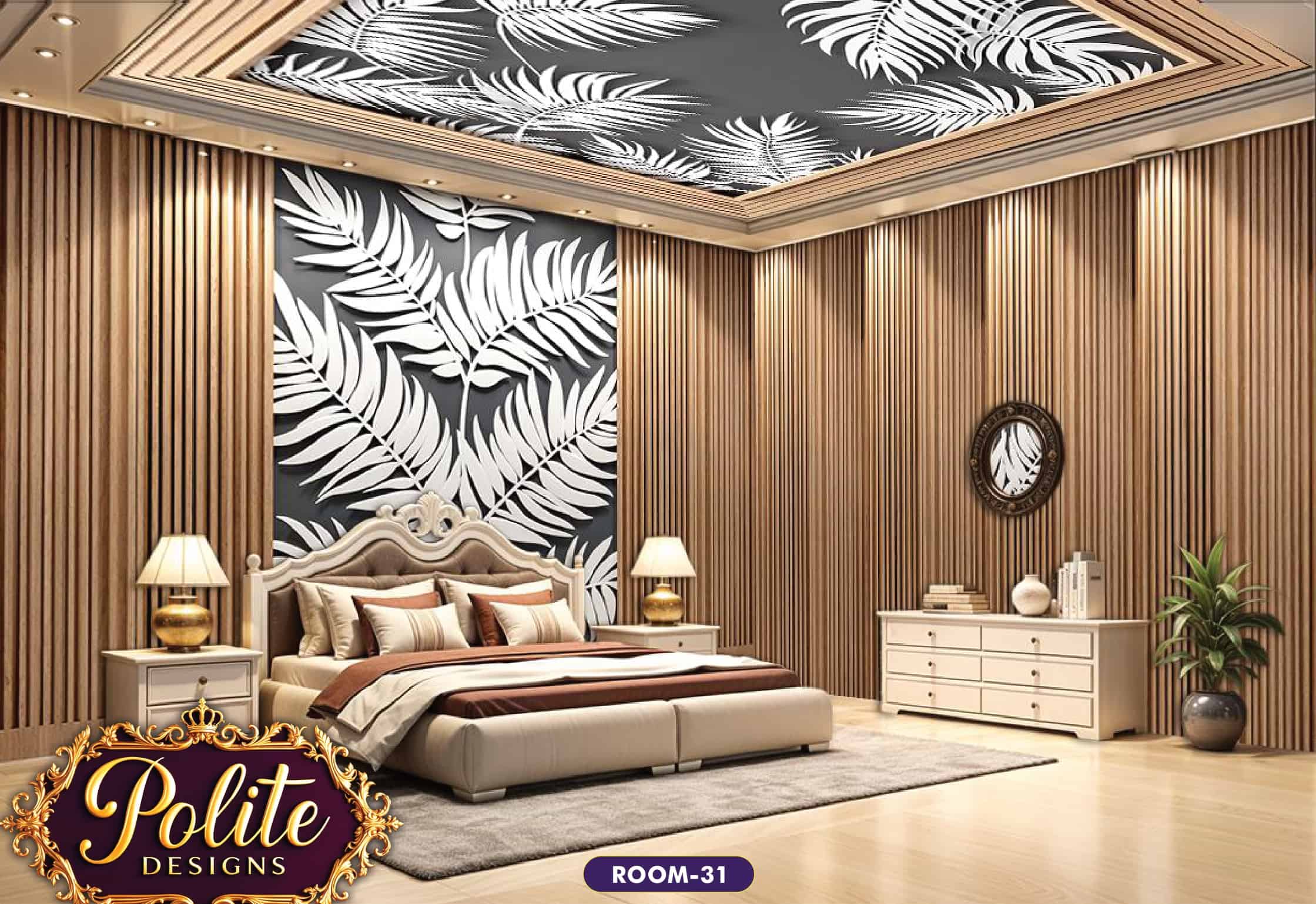 Stylish 3D Wallpaper for Living Room Interior Walls | Polite Design 31