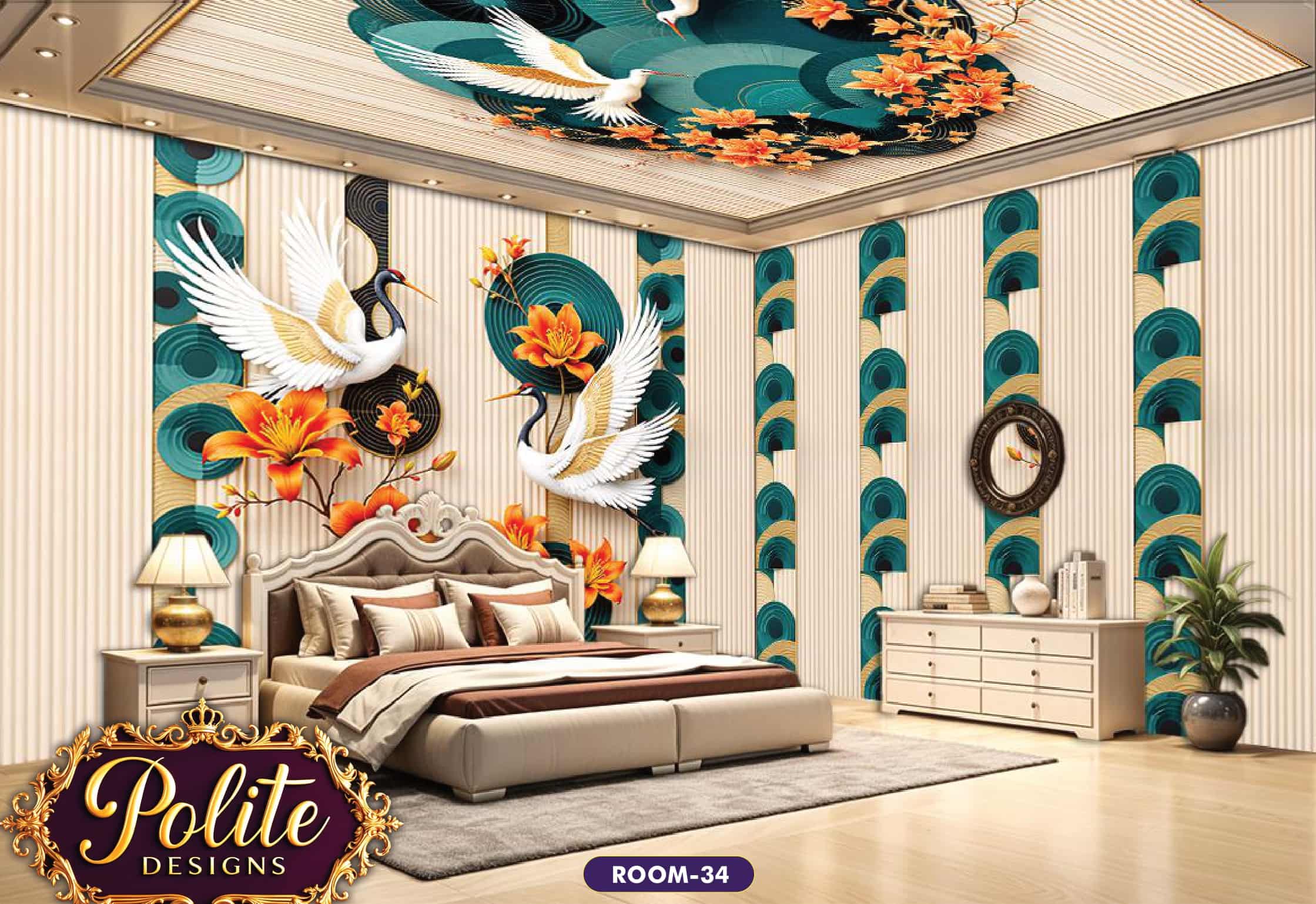 Luxury 3D Wallpaper for Living Room Home Interior | Polite Design 34