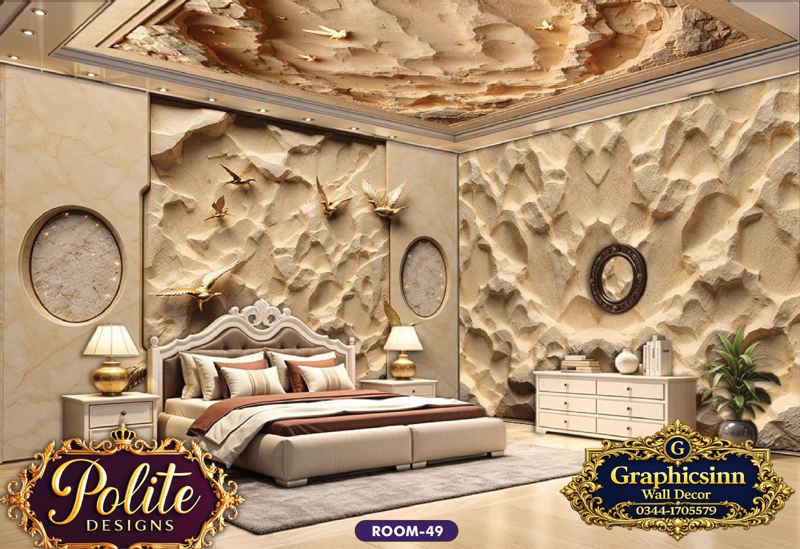 3D Wallpaper for Living Room | Polite Design 49