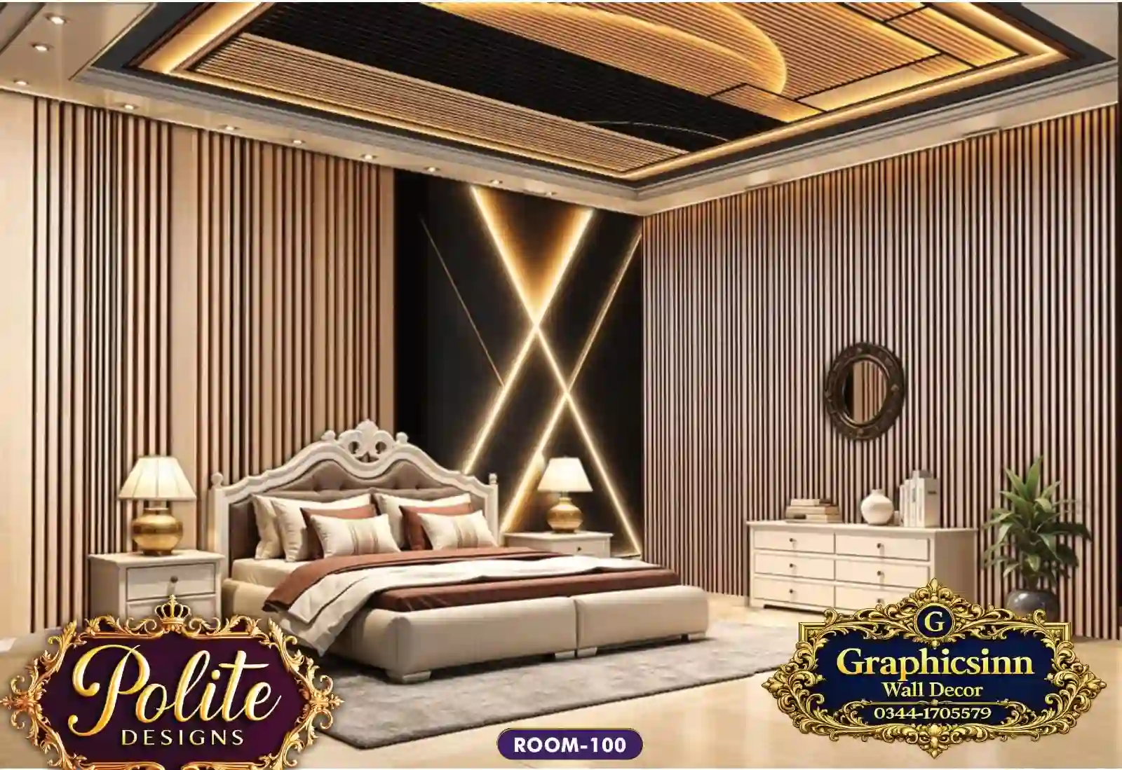 Home 19 3D Glowing Geometric Dark Panel Wallpaper - Polite Designs 100