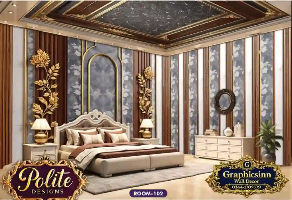 3D Green and Gold Ginkgo Wallpaper Mural - Polite Designs 102 1 3D Green and Gold Ginkgo Wallpaper Mural - Polite Designs 102