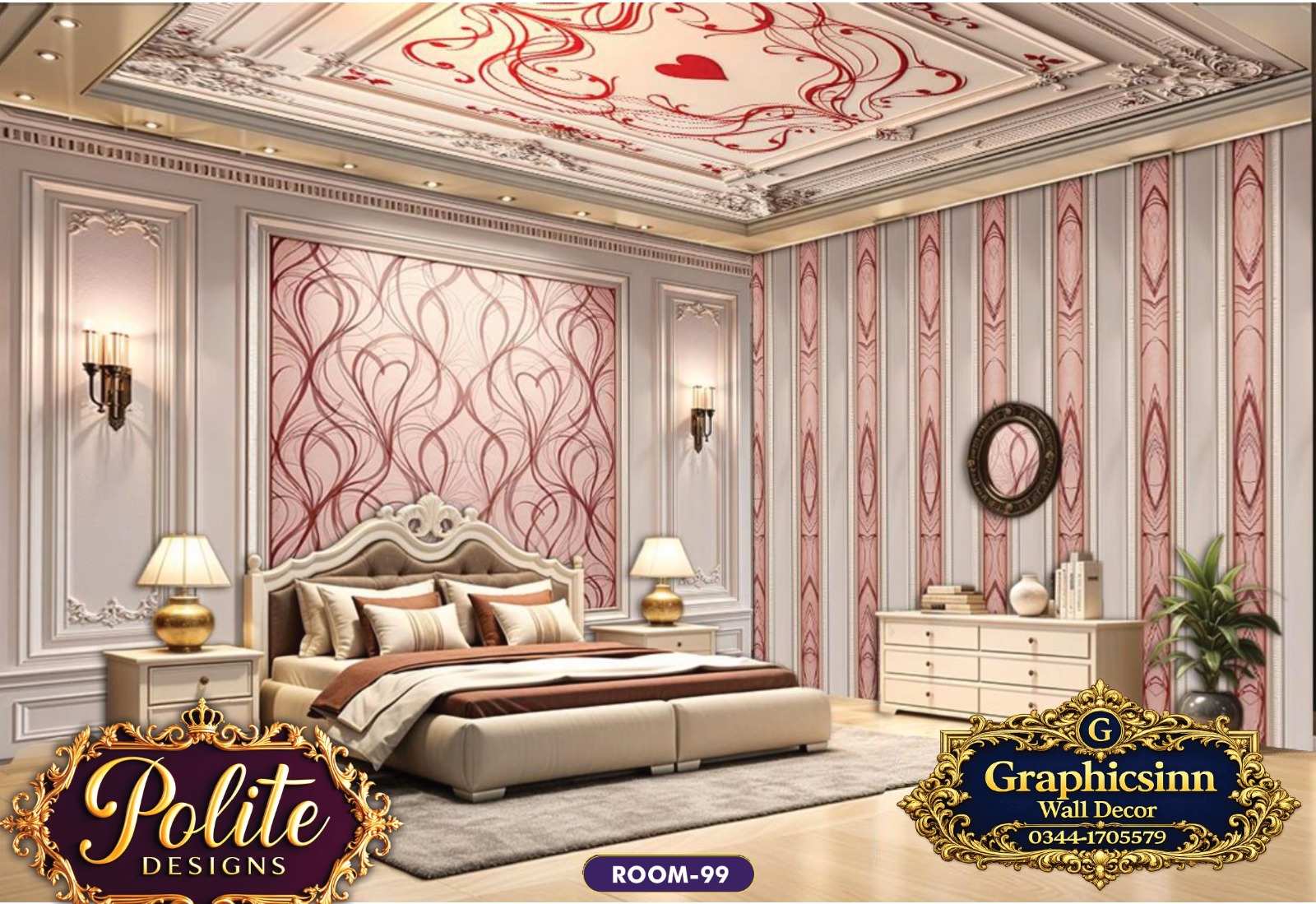 3D Pink Abstract Line Bedroom Wallpaper - Polite Designs 99