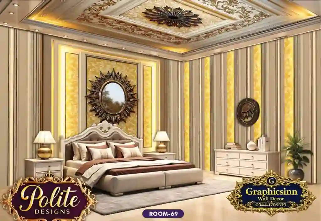 Classic Yellow Floral 3D Bedroom Wallpaper Design - Polite Designs 69 1 Classic Yellow Floral 3D Bedroom Wallpaper Design - Polite Designs 69