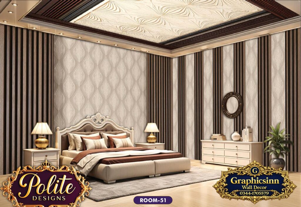Luxury 3D Bedroom Wallpaper Design - Polite Designs Room-51