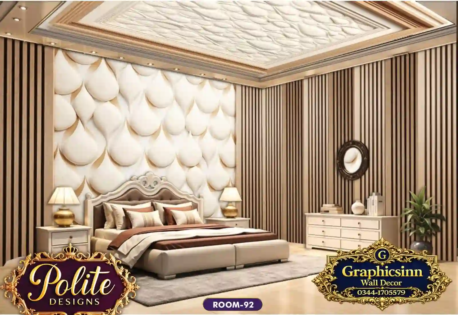 Home 23 Luxury 3D Dark Marble and Gold Leaf Bedroom Wallpaper - Polite Designs 92