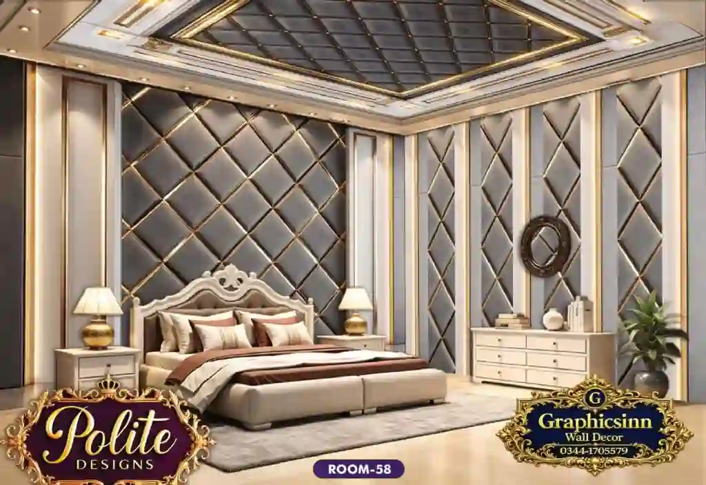 Luxury 3D Diamond Quilted Bedroom Wallpaper Design - Polite Designs 58 1 Luxury 3D Diamond Quilted Bedroom Wallpaper Design - Polite Designs 58