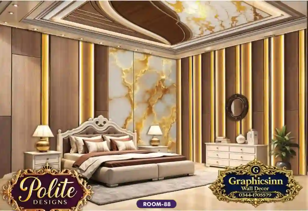 Luxury 3D Metallic Geometric Gold Bedroom Wallpaper Design - Polite Designs 88 1 Luxury 3D Metallic Geometric Gold Bedroom Wallpaper Design - Polite Designs 88