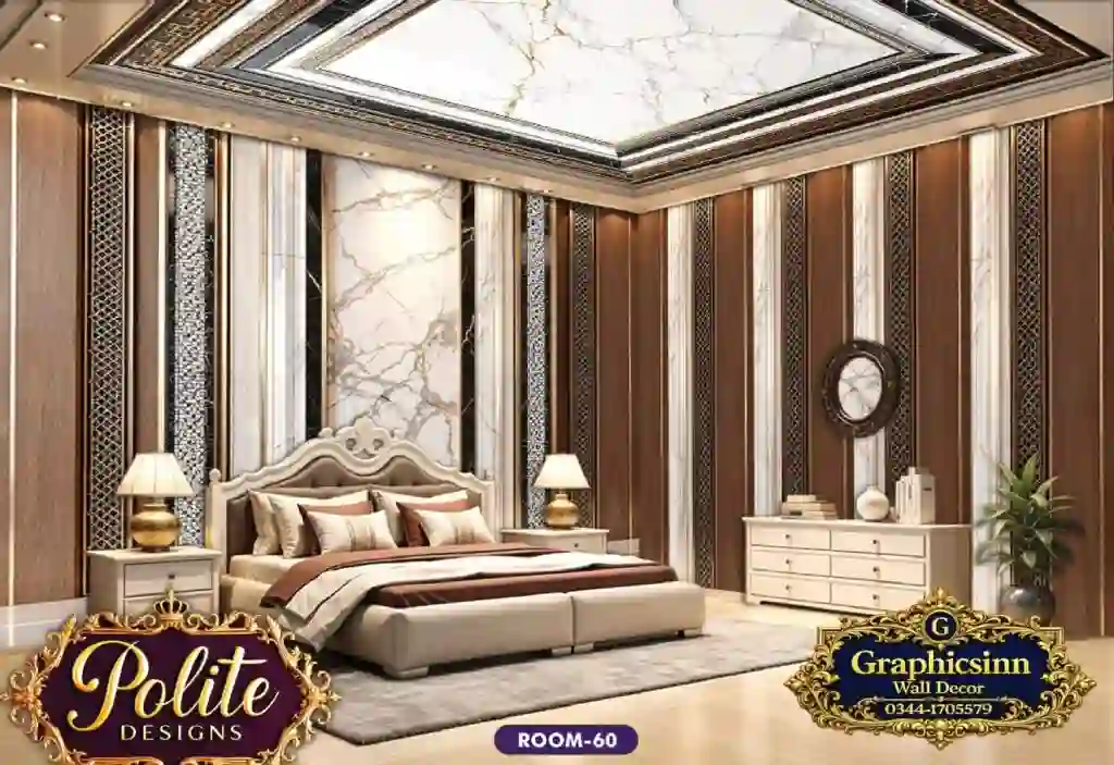 Luxury Wood and Marble 3D Bedroom Wallpaper Design - Polite Designs 60 1 Luxury Wood and Marble 3D Bedroom Wallpaper Design - Polite Designs 60