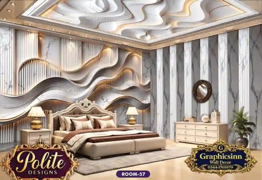 Modern Abstract 3D Wave Bedroom Wallpaper Design - Polite Designs 57 1 Modern Abstract 3D Wave Bedroom Wallpaper Design - Polite Designs 57